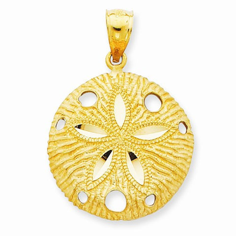 14k Gold Sand Dollar Pendant, Appealing Pendants for Necklace