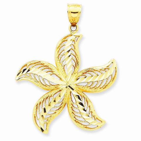 14k Gold Diamond-cut Filigree Starfish Pendant, Pendants for Necklace