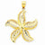 14k Gold Diamond-cut Filigree Starfish Pendant, Pendants for Necklace