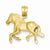 14k Gold Diamond-cut Horse pendant, Dazzling Pendants for Necklace