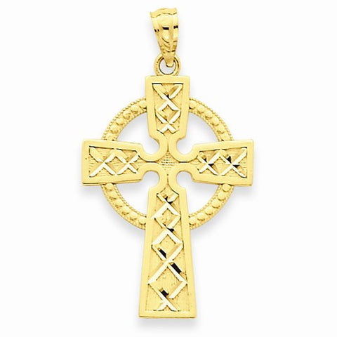 14k Gold Celtic Cross Pendant, Pretty Pendants for Necklace