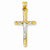 14k Gold Two-tone Hollow Crucifix pendant, Gorgeous Pendants for Necklace