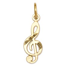 14k Gold Treble Clef Charm hide-image