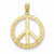 14k Gold Peace/Hope/Faith/Love Peace Sign Pendant, Pendants for Necklace