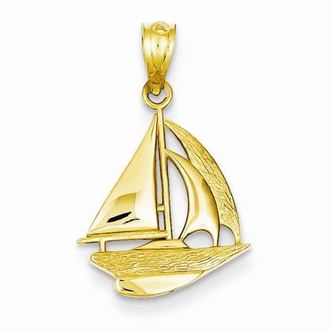 14k Gold Sailboat Pendant, Alluring Pendants for Necklace