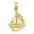 14k Gold Sailboat Pendant, Alluring Pendants for Necklace