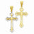 14k Gold w/Rhodium Diamond-cut Reversible Budded Cross Pendant, Pendants for Necklace