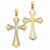 14k Gold w/Rhodium Diamond-cut Reversible Cross pendant, Adorable Pendants for Necklace