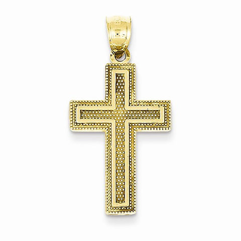 14k Gold Textured Latin Cross Pendant, Pendants for Necklace