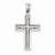 14k Gold White Cross on Square Edged Frame Pendant, Pendants for Necklace