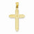14k Gold Textured Outline Cross Pendant, Pendants for Necklace