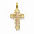 14k Gold Two-tone Lace Trimmed Cross Pendant, Pendants for Necklace