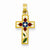 14k Gold Translucent Acrylic Flower and Stem Cross Pendant, Pendants for Necklace