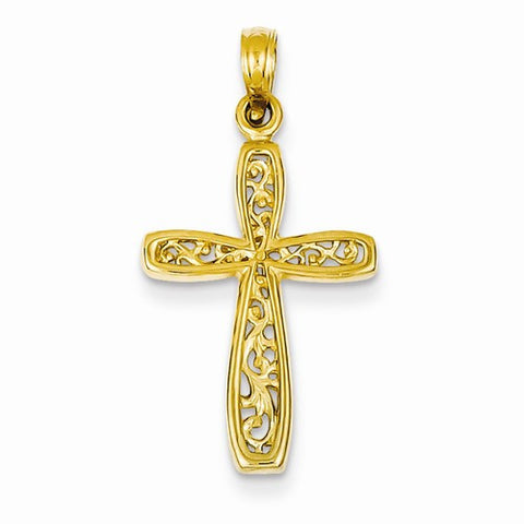 14k Gold Filigree Cross pendant, Pendants for Necklace