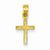 14k Gold Mini Cross with Star Pattern Pendant, Pendants for Necklace