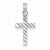 14k White Gold Diamond-cut Cross Pendant, Appealing Pendants for Necklace