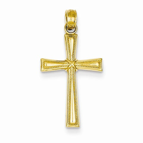 14k Gold Diamond-cut X Cross Pendant, Pendants for Necklace