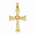 14k Gold Two-tone Cross with Pink Heart Pendant, Pendants for Necklace