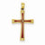 14k Gold Red Acrylic Cross Pendant, Pendants for Necklace