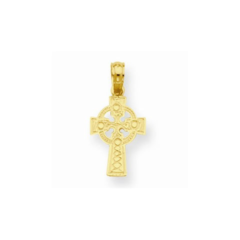 14k Gold Celtic Cross w/Eternity Circle pendant, Pretty Pendants for Necklace