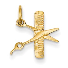 14k Gold Comb & Scissors Charm hide-image