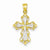 14k Gold w/Rhodium Diamond-cut Cross pendant, Stylish Pendants for Necklace