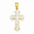 14k Gold w/Rhodium Diamond-cut Cross pendant, Classy Pendants for Necklace
