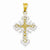 14k Gold w/Rhodium Diamond-cut Cross pendant, Alluring Pendants for Necklace