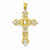 14k Gold w/Rhodium Diamond-cut Scroll Cross Pendant, Pendants for Necklace