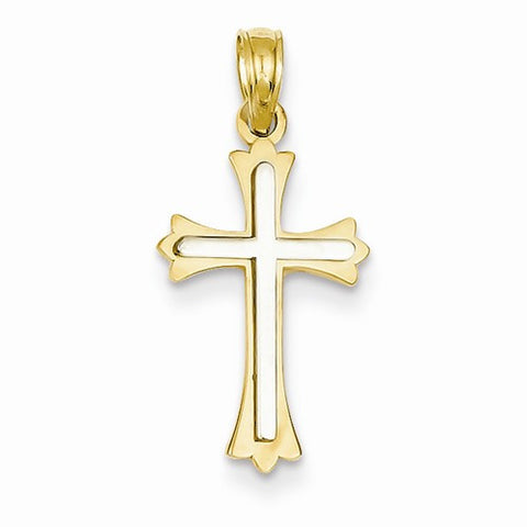 14k Gold Two-tone Layered Cross Pendant, Pendants for Necklace