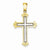 14k Gold Two-tone White Cross in Budded Yellow Cross Frame Pendant, Pendants for Necklace