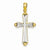 14k Gold Two-tone Solid Fashion Cross Pendant, Pendants for Necklace