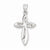 14k White Gold Satin w/Polished Figure 8 Cross Pendant, Pendants for Necklace