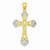 14k Gold w/Rhodium Diamond-cut Cross Pendant, Fine Pendants for Necklace