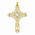 14k Gold w/Rhodium Diamond-cut Beaded Trim Infinity Cross Pendant, Pendants for Necklace