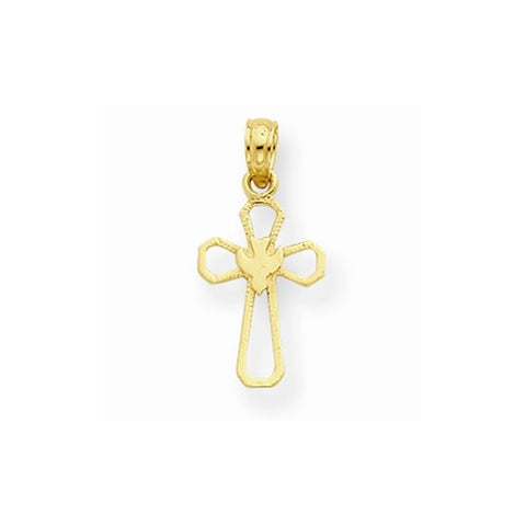 14k Gold Dove w/Cross Pendant, Pendants for Necklace