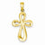 14k Gold Polished & Satin Figure 8 Cross Pendant, Pendants for Necklace