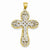 14k Gold Two-tone Diamond-cut Layered Cross Pendant, Pendants for Necklace