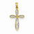 14k Gold w/Rhodium Filigree and Milgrain Cross Pendant, Pendants for Necklace