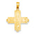 14k Gold Etched Square Cross w/Crown Tips Pendant, Pendants for Necklace