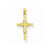 14k Gold Diamond-cut Beaded Accent Crucifix Pendant, Pendants for Necklace