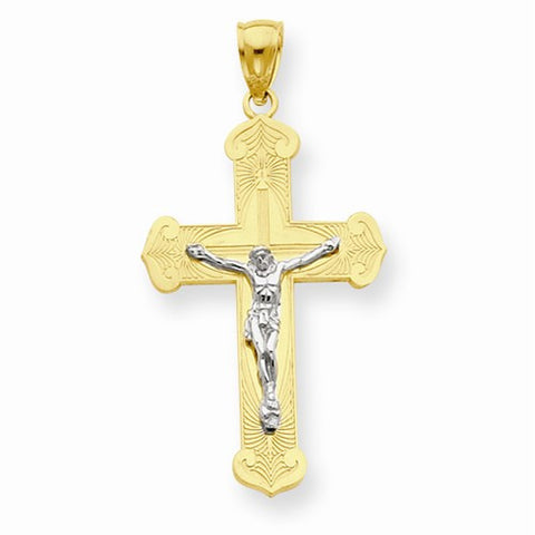 14k Gold Two-tone Crucifix Pendant, Alluring Pendants for Necklace
