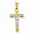14k Gold Two-tone D/C Large Block Lattice Cross w/Crucifix Pendant, Pendants for Necklace