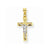 14k Gold Two-tone D/C Small Block Lattice Cross w/Crucifix Pendant, Pendants for Necklace