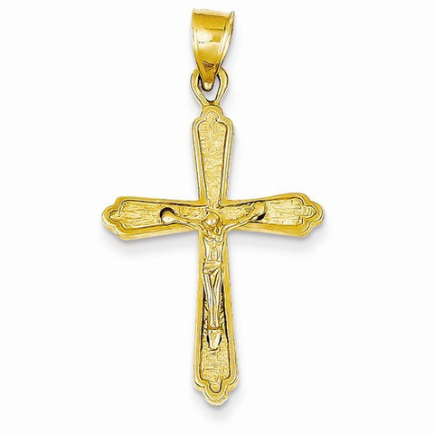 14k Gold Textured Crucifix pendant, Beautiful Pendants for Necklace