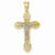 14k Gold Two-tone Scrolled Edged Crucifix Pendant, Pendants for Necklace