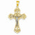 14k Gold Two-tone Sunburst Center Budded Crucifix Pendant, Pendants for Necklace