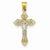 14k Gold Two-tone Small Lacey-edged INRI Crucifix Pendant, Pendants for Necklace