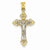 14k Gold Two-tone Medium Lacey-edged INRI Crucifix Pendant, Pendants for Necklace