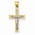 14k Gold Two-tone D/C Small Block Filigree Cross w/Crucifix Pendant, Pendants for Necklace